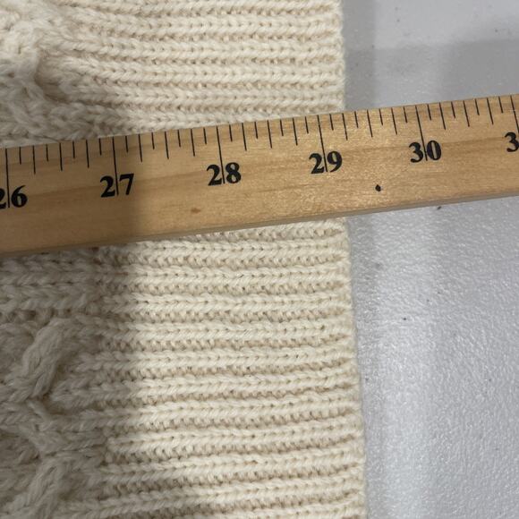 Carraig Donn Irish Wool Sweater Vest Cable Knit Button Front Ivory Grandpa XL - Picture 10 of 12